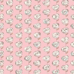 Ethnic boho seamless pattern with decorative flowers. Print. Cloth design, wallpaper.