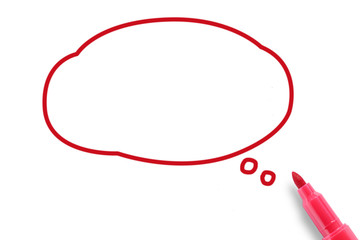Red marker with speech bubble
