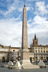 Fototapeta na wymiar Flaminio obelisk in the Piazza del Popolo in Rome