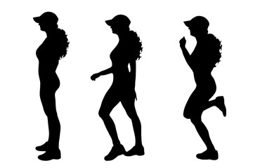 Vector silhouette of girl.