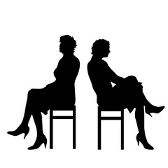 Vector silhouette of woman.