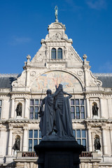 Fototapeta na wymiar Gevels in Historisch centrum van Gent, Belgie