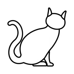 Cat icon, outline style