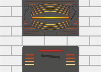 Doors on the stove. 