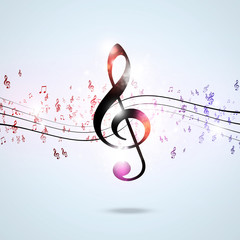 Funky Multicolor Music Notes