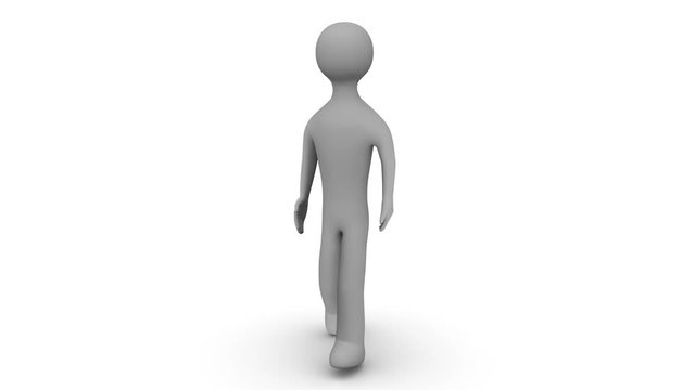 Animated character walks. Seamless loop. Alpha channel.