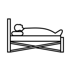 Patient in bed in hospital icon, outline style