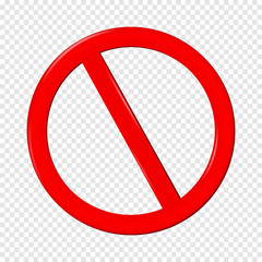 No Sign. Isolated on transparent  background.