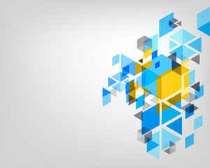 vector hexagon geometry, abstract polygon background, triangle poster design