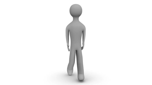Animated character walks. Seamless loop. Alpha channel.