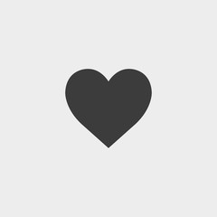 Heart Icon in a flat design in black color. Vector illustration eps10