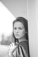 Outdoor portrait with beautiful girl.