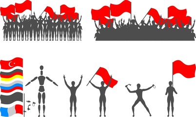 Silhouette kit. A set of silhouettes can be used for creating info-graphics for protests, demonstrations and parades