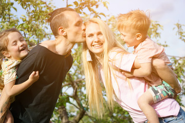 Fototapeta premium Portrait of a happy family outdoors
