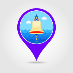 Bell marine pin map icon. Summertime. Vacation
