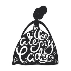 Vintage style typography poster with woman silhouette