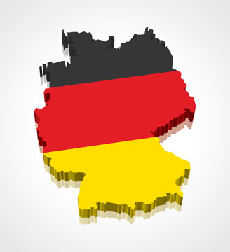 3D vector Flag Map of Germany