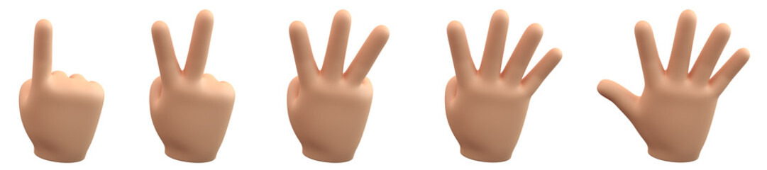 Handzeichen für Zahlen - eins, zwei, drei, vier, fünf