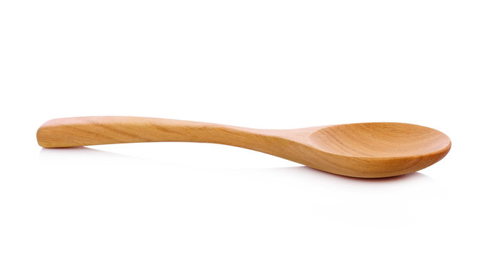 Wooden Spoon Isolated On White Background