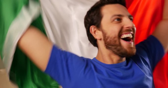 Italian Fan Celebrating