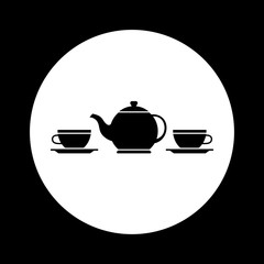 Obraz premium Black and white tea icon