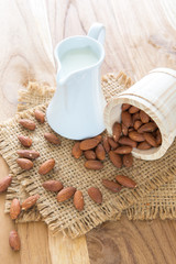 Almond milk with almond