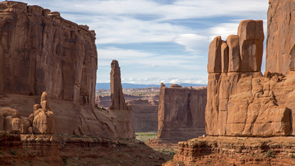 Park Avenue rock formations at Arches National Park in Moab Utah.