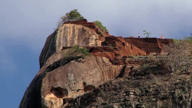 View to the top of the Sigiriya rock fortress in Sri Lanka.