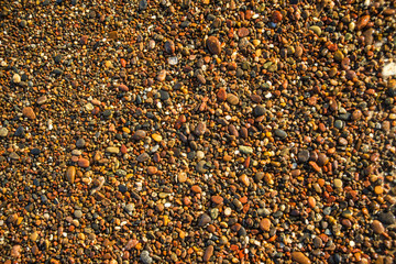 Kieselsteine am Strand