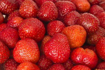 Ripe strawberry close up. Background of summer berries.