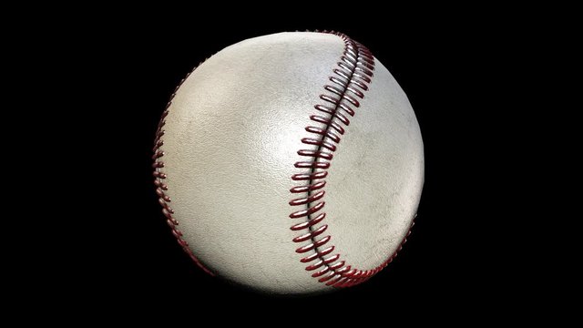野球　ボール　CG　10秒ループ素材(アルファチャンネル付き)