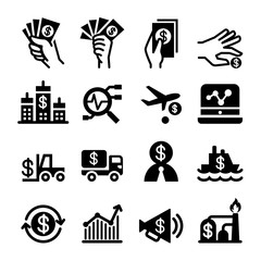 Investment icon set Vector illustration