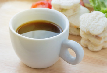 coffee with Tuna sandwich