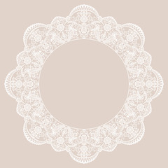 Round lace frame - 113543848