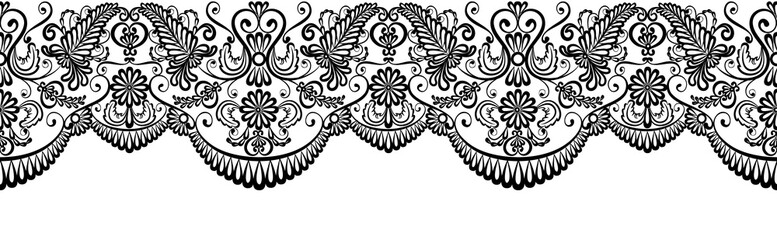 Black lace border