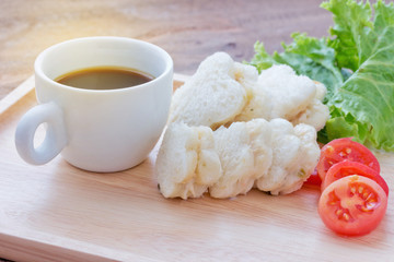 coffee with Tuna sandwich