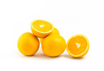 Fresh oranges isolated on white background