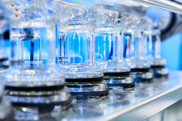 Abstract background with blue glass tubes.