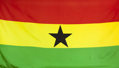 Ghana Flag real fabric seamless close up