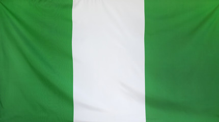  Nigeria Flag real fabric seamless close up