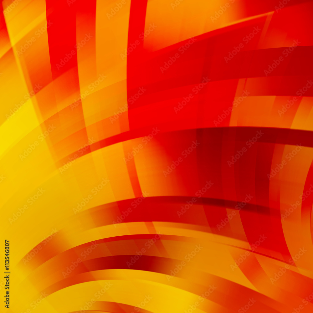 Poster abstract orange background with smooth lines.