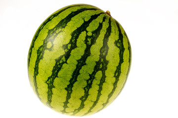 whole watermelon isolated on white background. Ripe watermelon