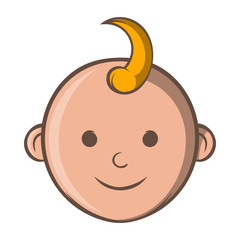 Baby face icon, cartoon style