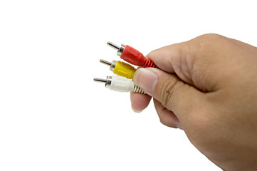 Catch AV cable, red, yellow and white.