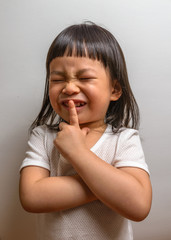 Little girl with gesture