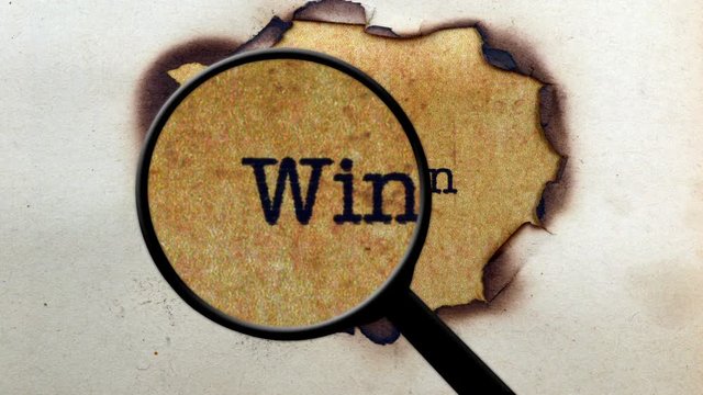 Magnifying glass on win-win
