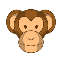 Monkey head icon, cartoon style