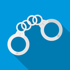 Handcuffs icon, flat style