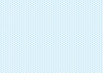 Cyan isometric grid with vertical guideline on a4 sheet size