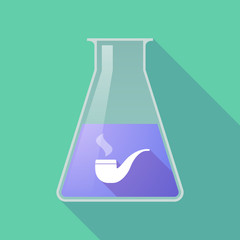 Long shadow chemical test tube with a smoking pipe
